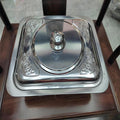 new printing stainless steel combination cover four-legged dining stove restaurant hotel square straight edge buffet stove wholesale