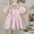 summer girls' dress - stylish butterfly wing design, sweet little girl's puff sleeve princess dress - clearance sale on remaining sizes