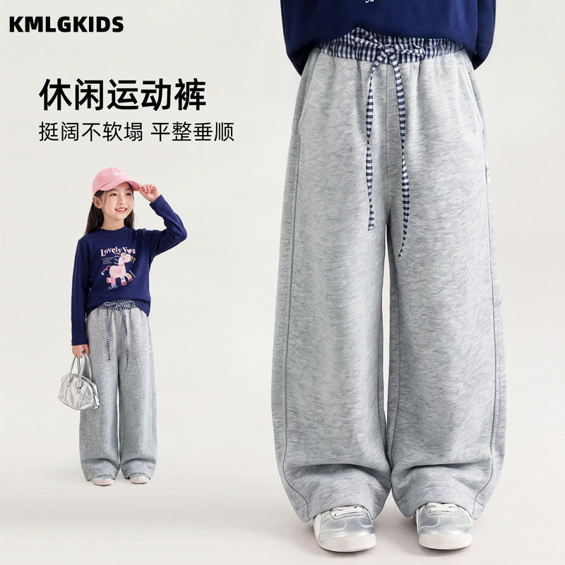 Girls' casual straight-leg sweatpants - new autumn  collection: stylish, cute, and sweet for little girls