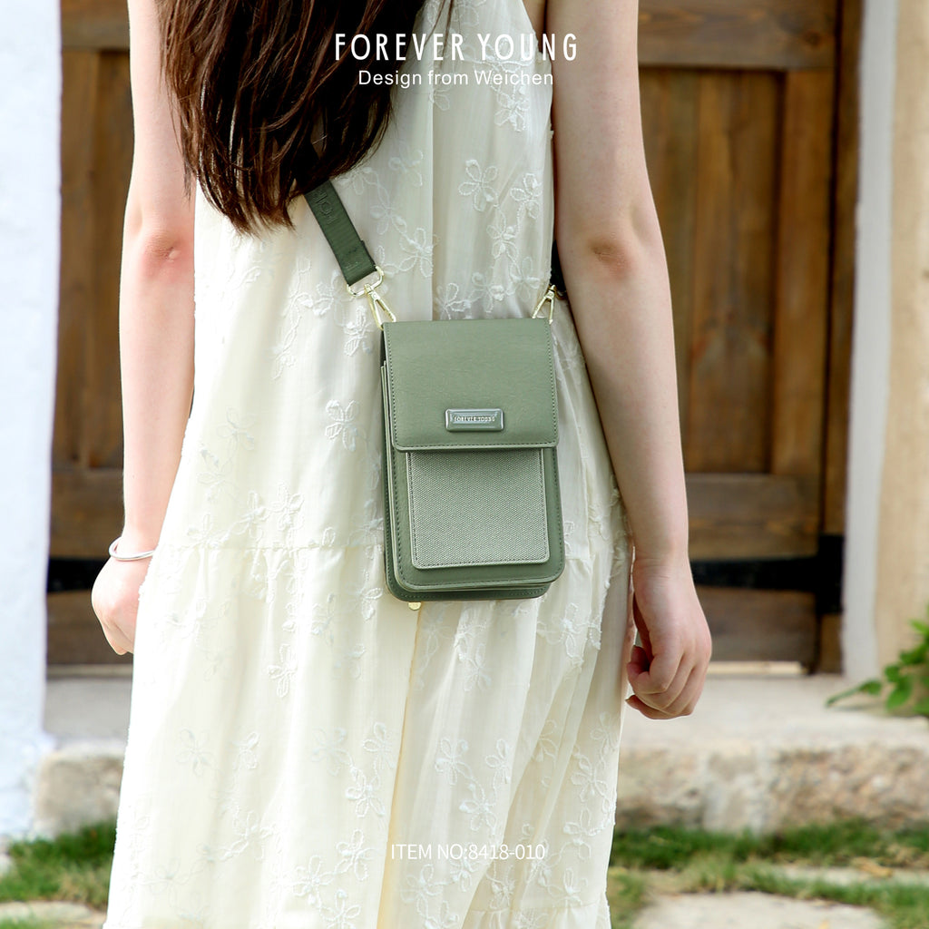 Forever young vertical mobile phone bag female Korean version printed shoulder messenger bag bag large capacity