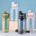 minimalist sports water bottle - portable outdoor water bottle for men and women, high-value fitness tumbler with tea infuser, plastic cup