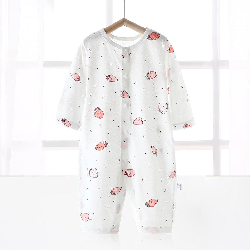 Wholesale baby rompers - spring/summer lightweight air conditioning suits, baby pajamas, long-sleeve onesies, crawling suits, newborn clothes