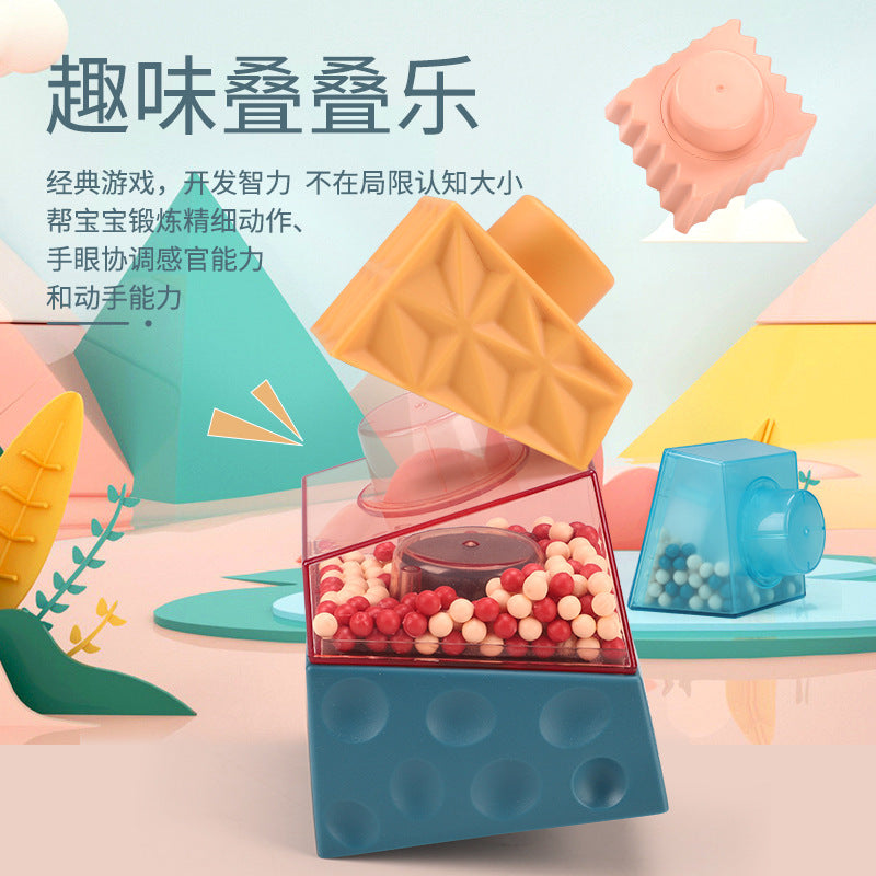 New   stacking music children's balance stacking high baby building block assembly stacking cup creative toy