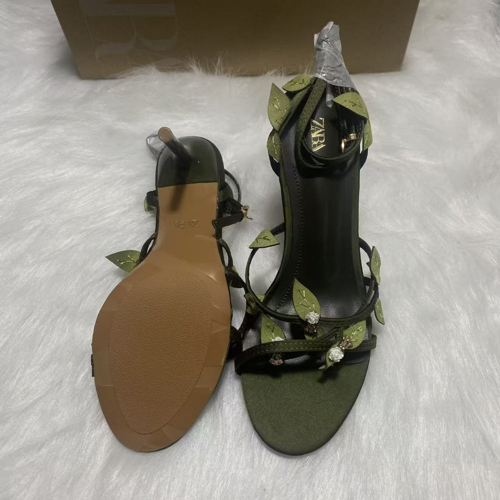 2025 summer new arrivals: fashionable and versatile butterfly-themed sexy stiletto heel sandals with ankle strap for women