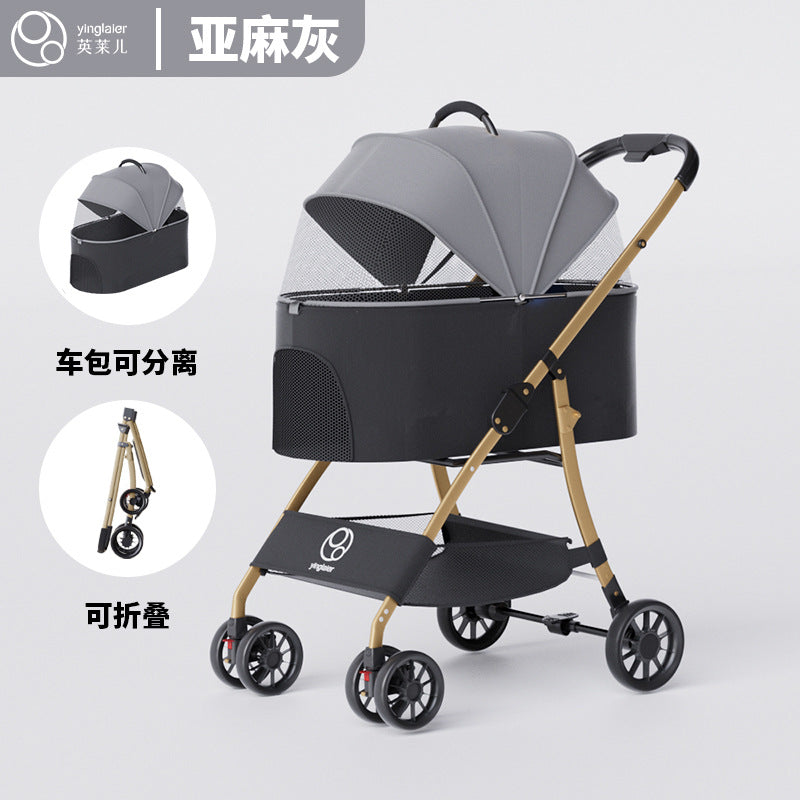 Pet stroller - lightweight & foldable, designed for dogs & cats. perfect for walking your small to medium breed dogs and cats
