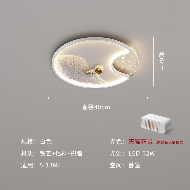 Children's room eye protection full spectrum astronaut ceiling light, boys and girls bedroom room warm lighting LED lamps
