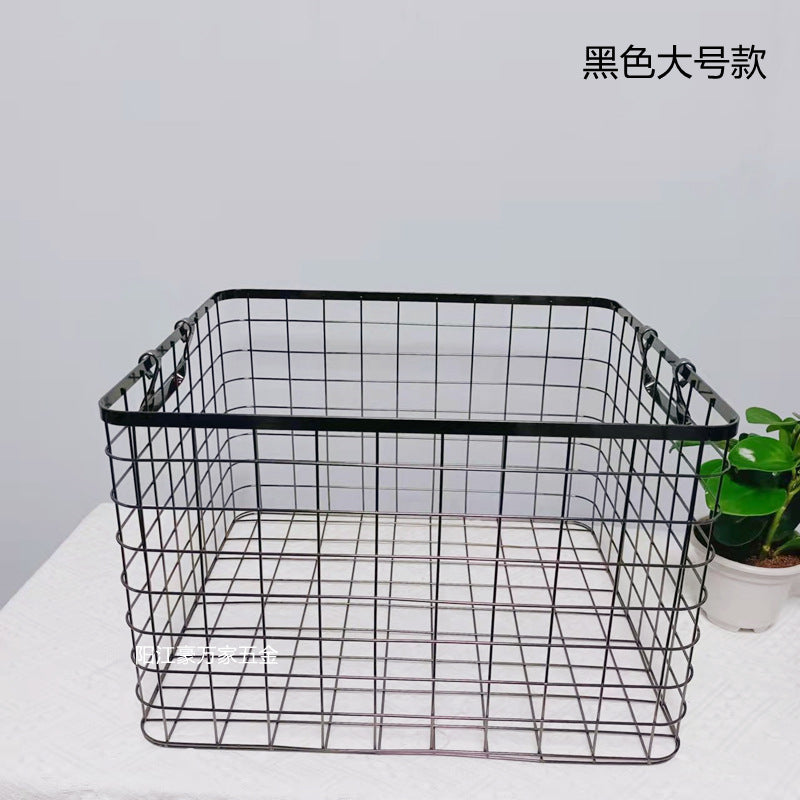 Dirty clothes basket, desktop storage basket, wrought iron storage basket, Nordic ins storage basket, sorting storage basket, sundries storage frame