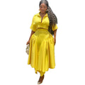 Lapel shortshirtsuit skirt, navel-baring topsasymmetrical pleated skirt, elegant party two-piece set