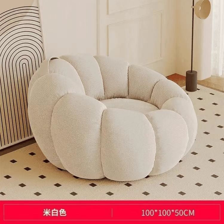 Lazy sofa can lie down and lie down pumpkin cream bedroom balcony single small sofa casualplaid tatami seat
