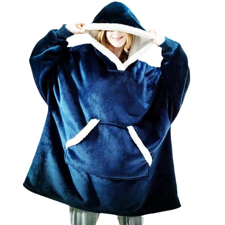 Lazy pullover pajamas, heattech clothing, cashmere tv blanket, hugging hoodie, cold-proof heattech nightgown, home clothes