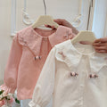 New spring girls' fashionable long-sleeved top shirt - korean style trendy blouse for baby girls - kids' clothing - children's fashion