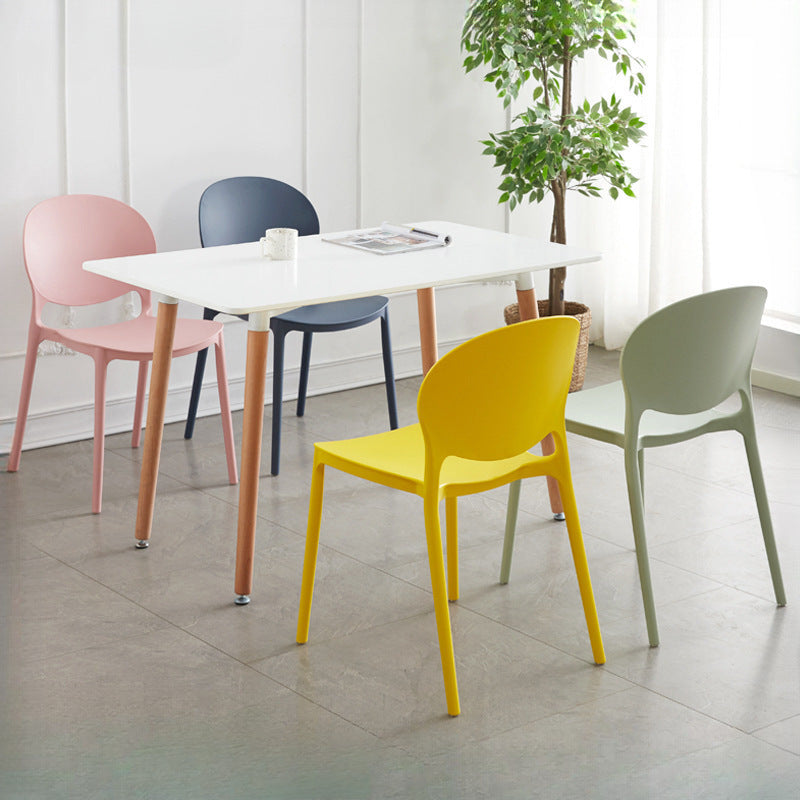 Stackable plastic dining chairs - home, backrest, nordic light luxury style - outdoor restaurant, bubble tea shop, food stall, commercial use