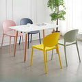 Stackable plastic dining chairs - home, backrest, nordic light luxury style - outdoor restaurant, bubble tea shop, food stall, commercial use
