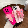"sky eye" frame compatible with apple 16 pro folding butterfly stand phone case, iphone 11/12 solid color protective cover