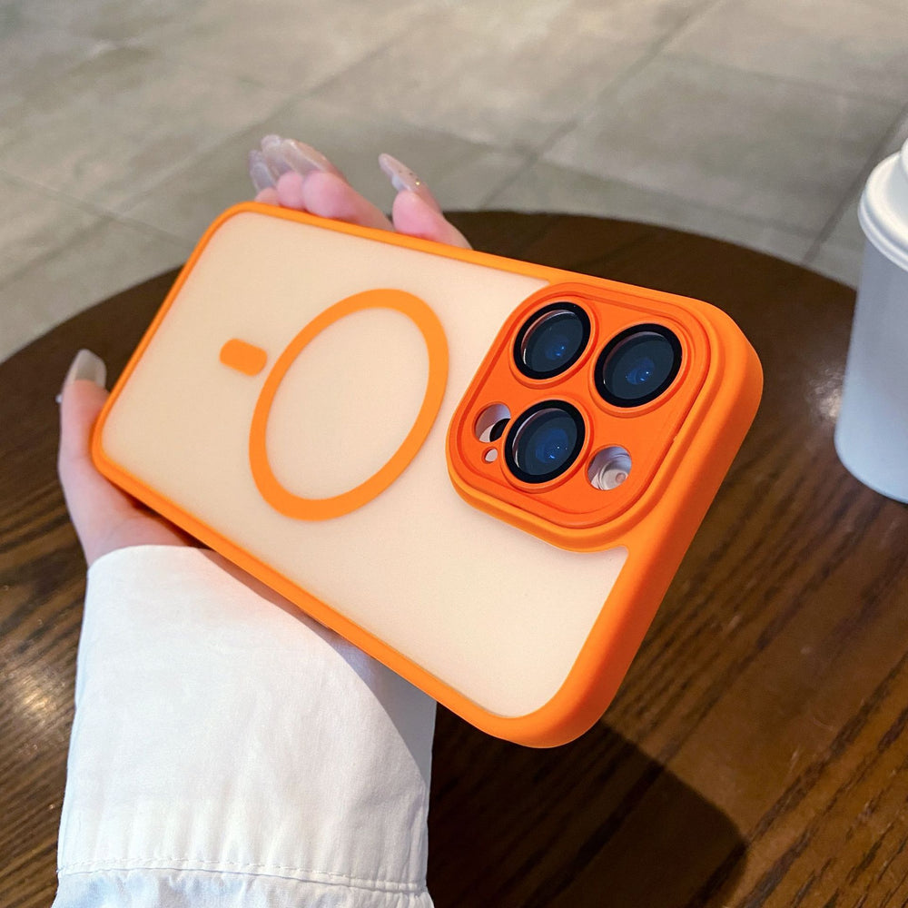 Suitable for iphone17 love horse orange mobile phone case 15 ya shield skin-feeling frosted magnetic suction apple 16 lens film protective cover