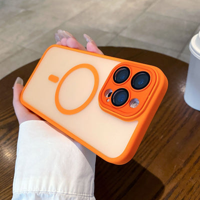 Suitable for iphone17 love horse orange mobile phone case 15 ya shield skin-feeling frosted magnetic suction apple 16 lens film protective cover
