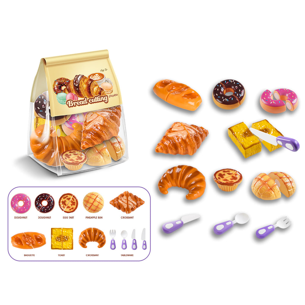 supply of children's play kitchenware set, afternoon tea, dessert, food, bread, cut-and-cut toys, wholesale