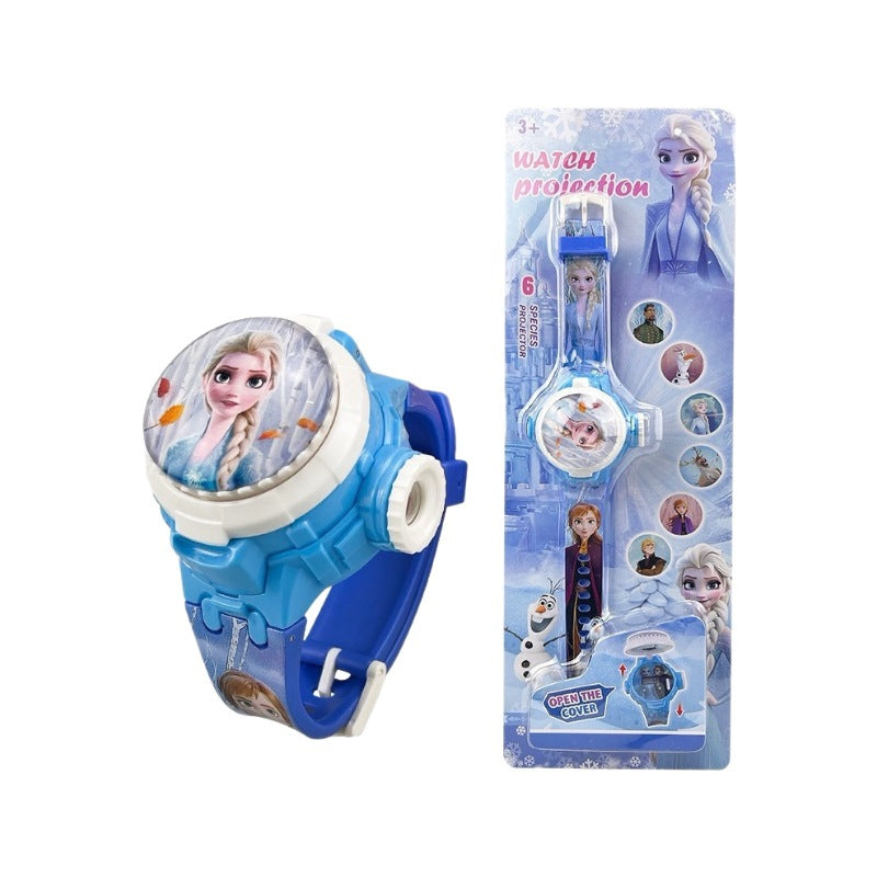 Kids' cartoon multifunctional watch - 360° rotating flip digital watch - children's gift projector watch
