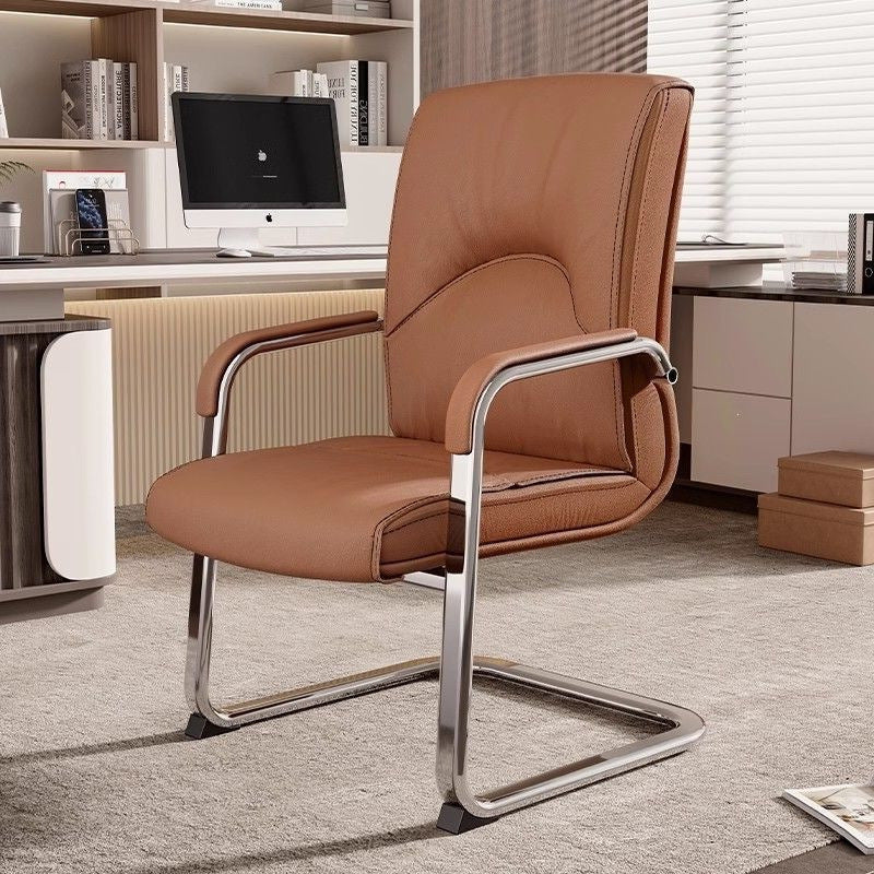Office chair comfortable conference chair home computer chair comfortable sitting desk all-in-one bow chair office chair brown