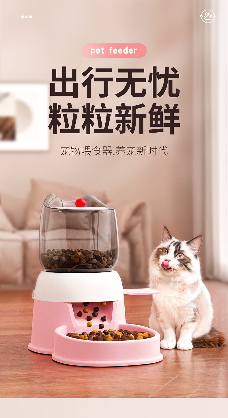 New arrival cross-border pet automatic feeder cat and dog large capacity bowl pet feeding basin push-type educational pet bowl