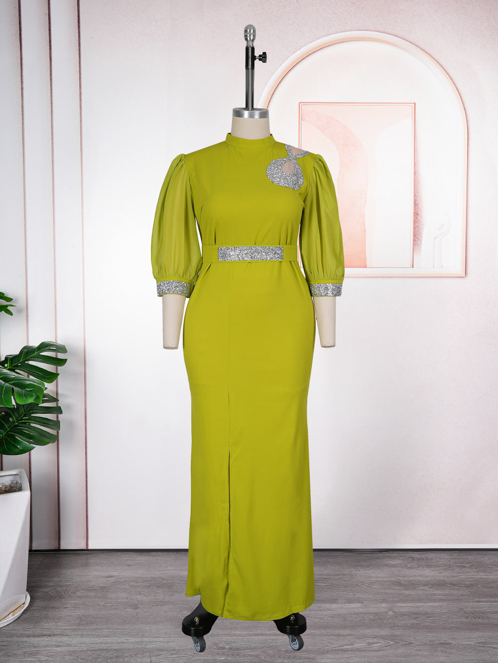 Fashion cross-border export fashion women's sexy slit long skirt african  plus sizehigh waistdress
