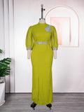 Fashion cross-border export fashion women's sexy slit long skirt african  plus sizehigh waistdress