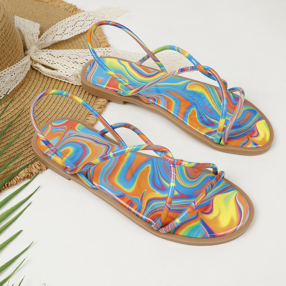 New fashion colorful women's flat slippers sandals low heel shoes ladies' outdoor wear