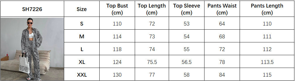 Cross-border European and American suit women's cardigan long-sleeved zebra pattern new shirt trousers women's  foreign style women's two-piece set
