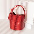 Large capacity bucket bag - 2025 new arrival: high-end, unique design, red bridal wedding bag for women, versatile for spring/summer