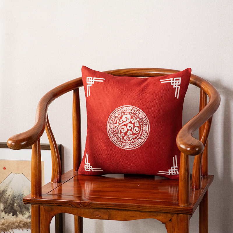 New chinoiserie guochao cushion pillow tea table cushion living room sofa taishi chair armchair backrest for home cushion cushion