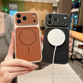 Premium feel instantly transformed: 17promax large view phone case, compatible with 17 new magnetic lychee grain leather apple 16