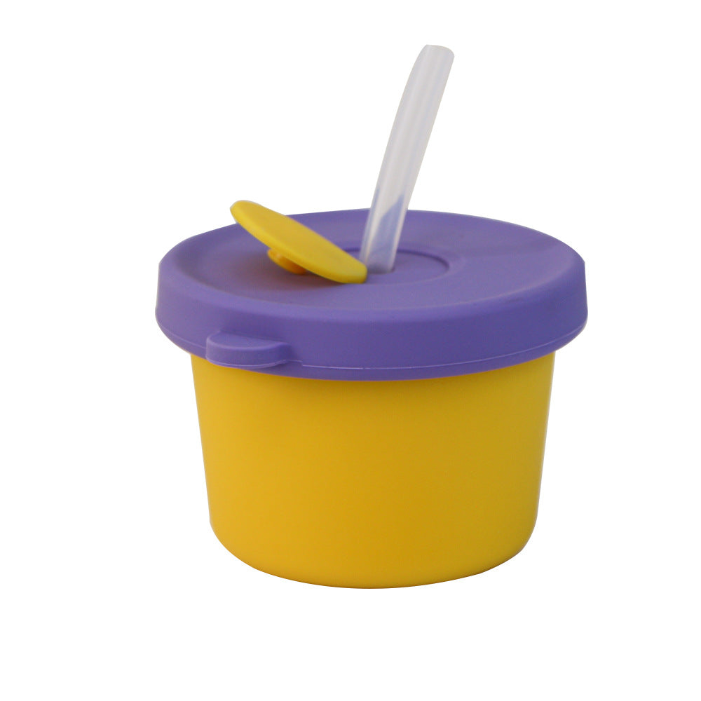 Food-grade silicone baby food storage container, fresh-keeping, freezer-safe, steamer-compatible, portable, airtight, silicone baby food bowl