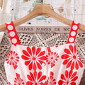 Girls' dress - new spring/summer  collection: european & american casual resort style, printed sleeveless button-up tie-waist dress