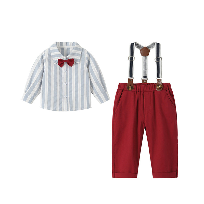 Boyssuitautumnew arrival style baby overalls first birthday handsome k-style gentleman long sleeves spring & fall clothing