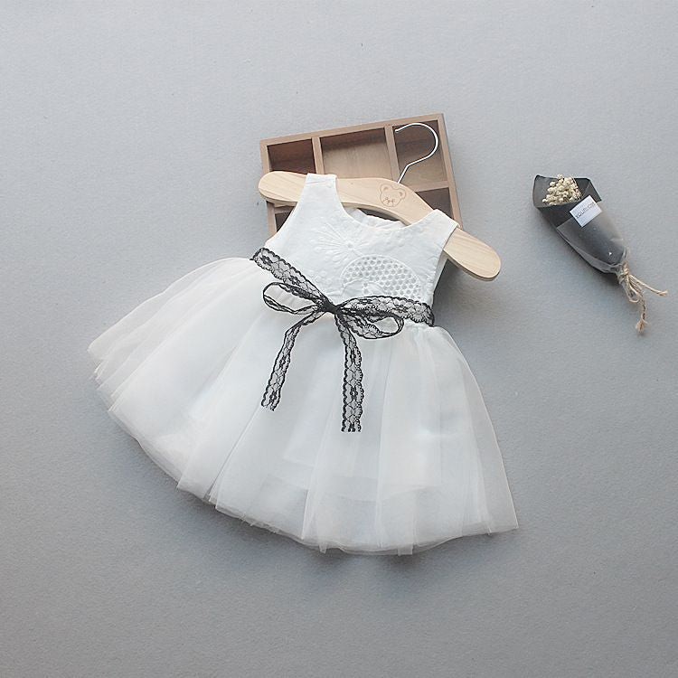 Summer new baby princess dress girls sleeveless vest dress infant lace tie-up dress - dropshipping available