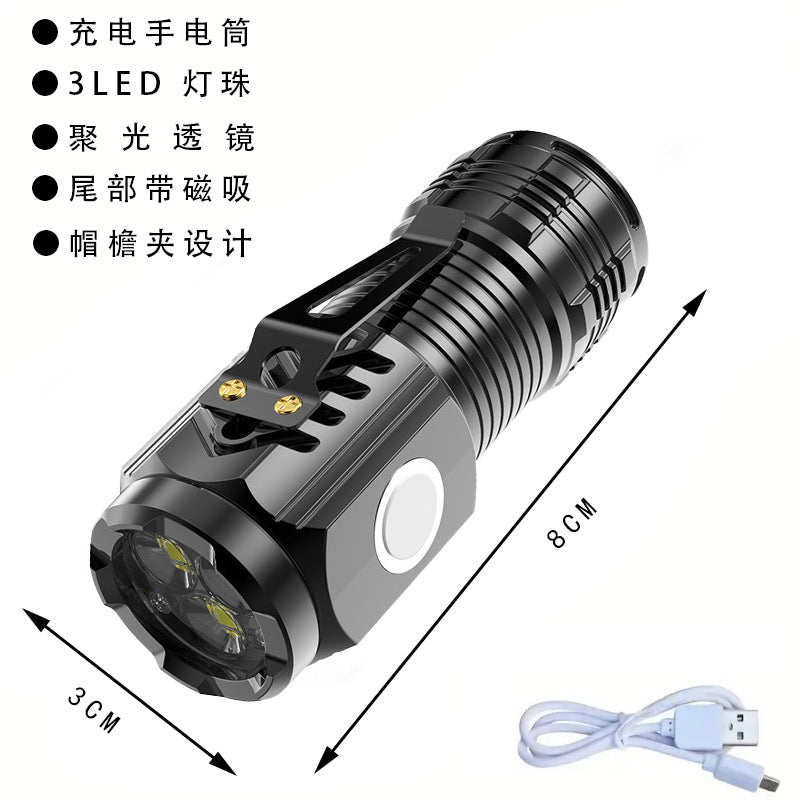 Four nuclear explosions bright flashlight strong light rechargeable 100,000 lumens strong light special forces outdoor multi-function led long-range shooting