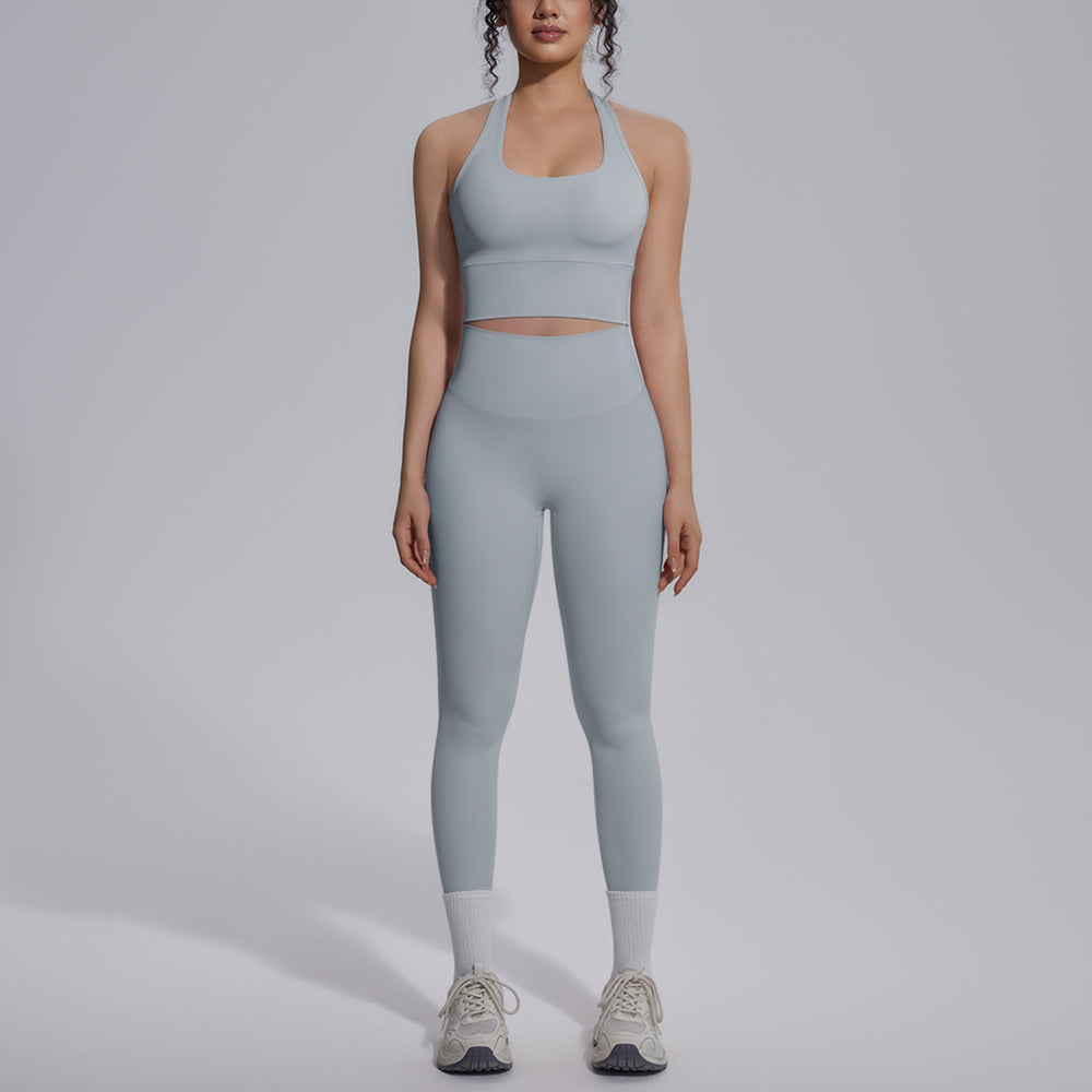 new arrival nude tight yoga wear sports beautiful back high waist hip lifting pants suit quick-drying running fitness wear