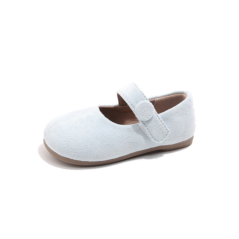 ins children's Mori small leather shoes 2025 spring and autumn new Korean version of girls soft-soled princess shoes frosted Doudou single shoes