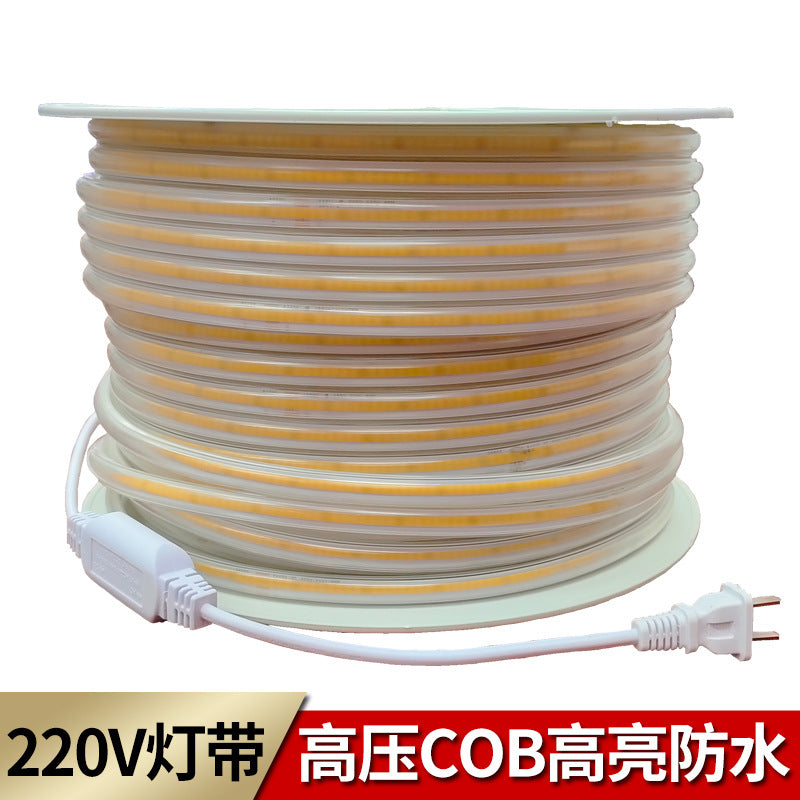 220Vcob high pressure light strip COB glue, indoor, ceiling, restaurant, outdoor outdoor engineering waterproof and super bright