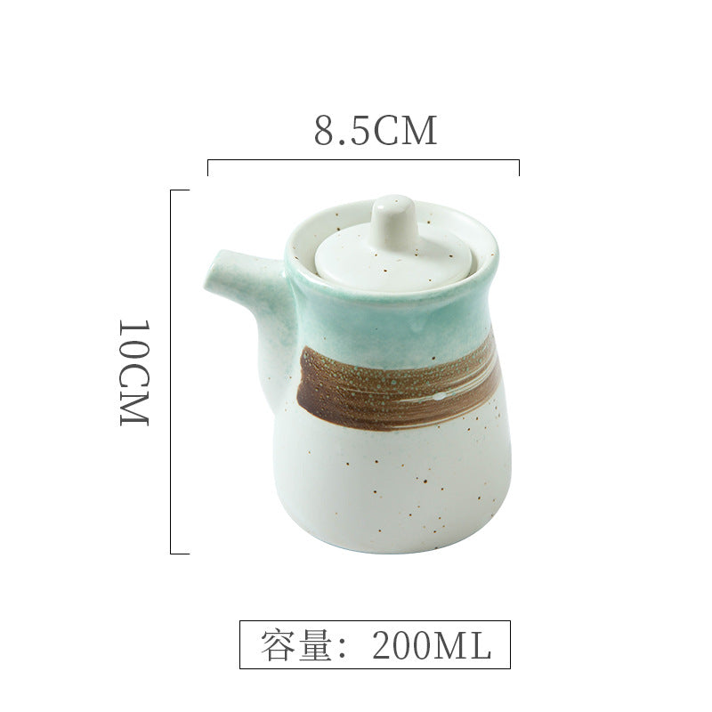 Vintage chic, high-style kitchenware: japanese ceramic soy sauce dispenser, vinegar dispenser, oil dispenser for home, restaurant, and hotel use