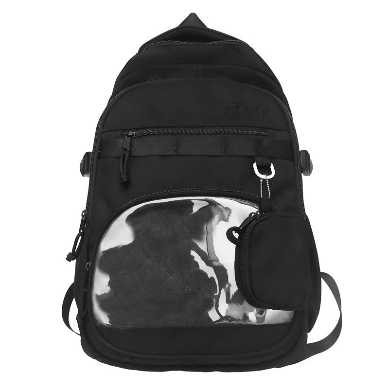 Painful bag girl large capacity school bag new arrivalsweetcute dopamine backpack small hanging bag transparent window wholesale lightweight
