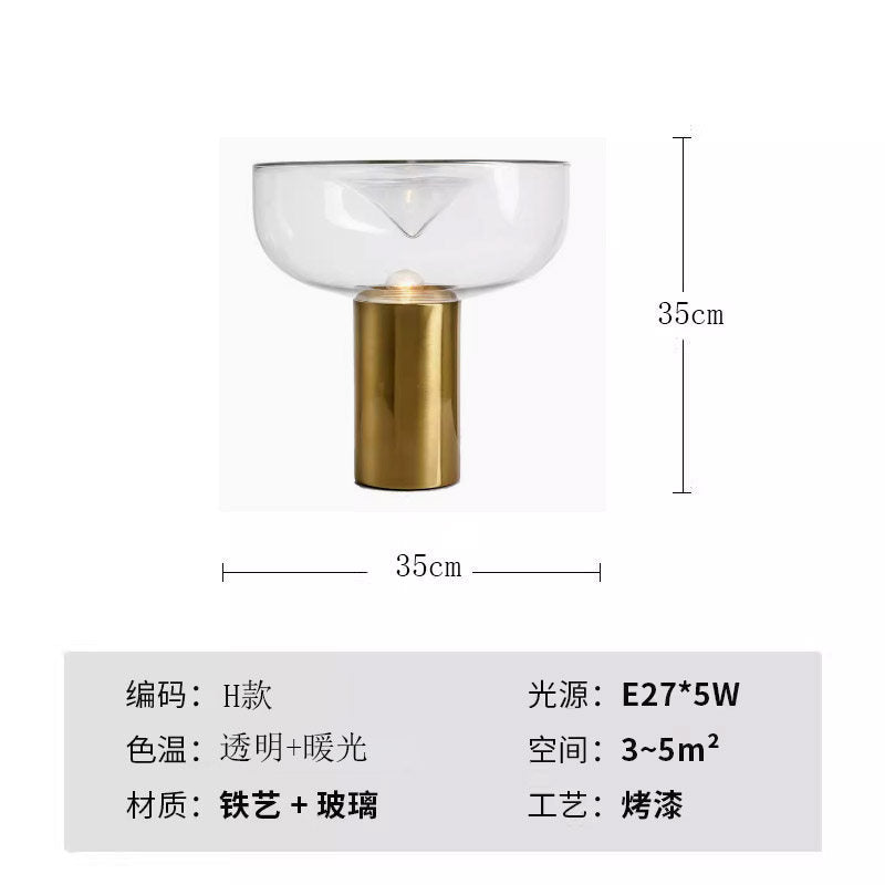 Modern minimalist glass table lamp - bedroom bedside lamp - designer high-end nordic style - living room, study, decorative home & hotel lighting