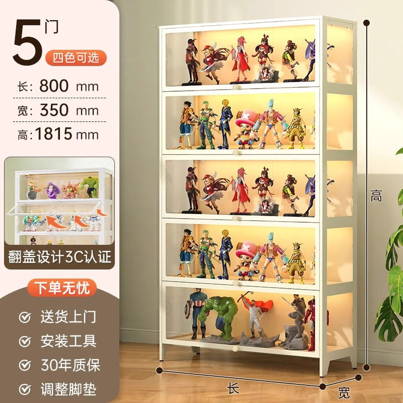 Figure display cabinet glass display cabinet model display rack steel storage cabinet for home dustproof collection storage cabinet