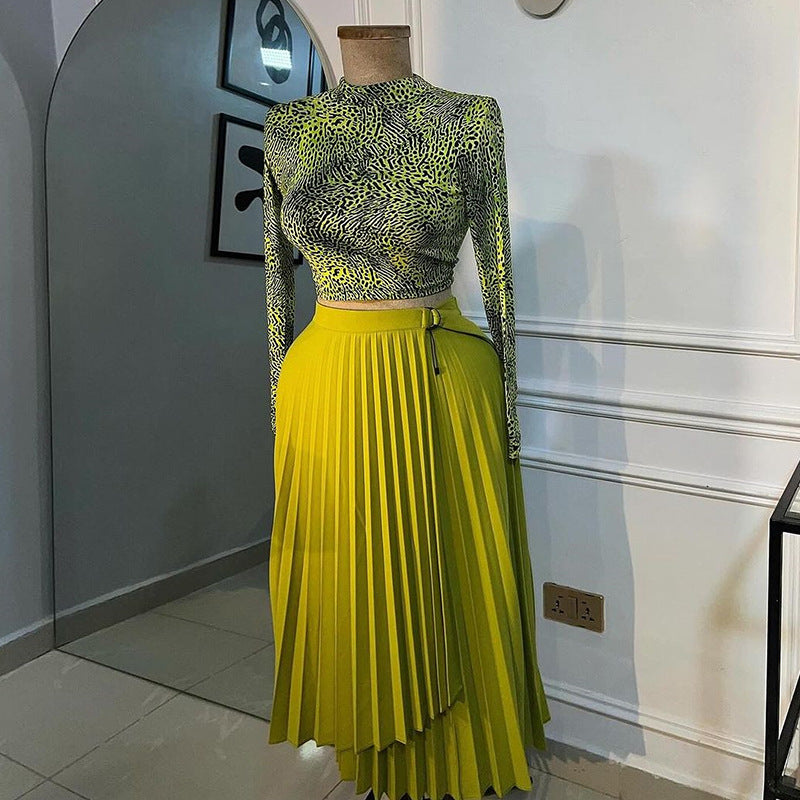 European and american style women's summer  new arrival: high-waisted, slimming, tie-waist, asymmetrical midi a-line skirt