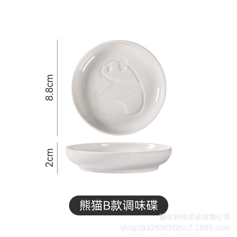 Ceramic animal flavor dish xiaodiefor homecreative sauce dish small soy sauce dish cute ketchup dish manufacturer wholesale