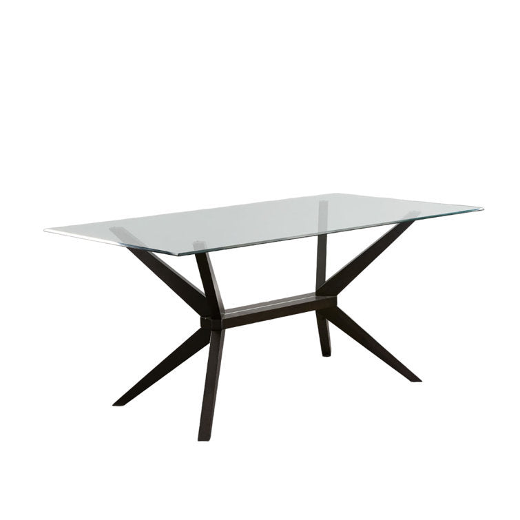 Nordic dining table - tempered glass, modern minimalist rectangular table with a touch of luxury