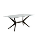 Nordic dining table - tempered glass, modern minimalist rectangular table with a touch of luxury