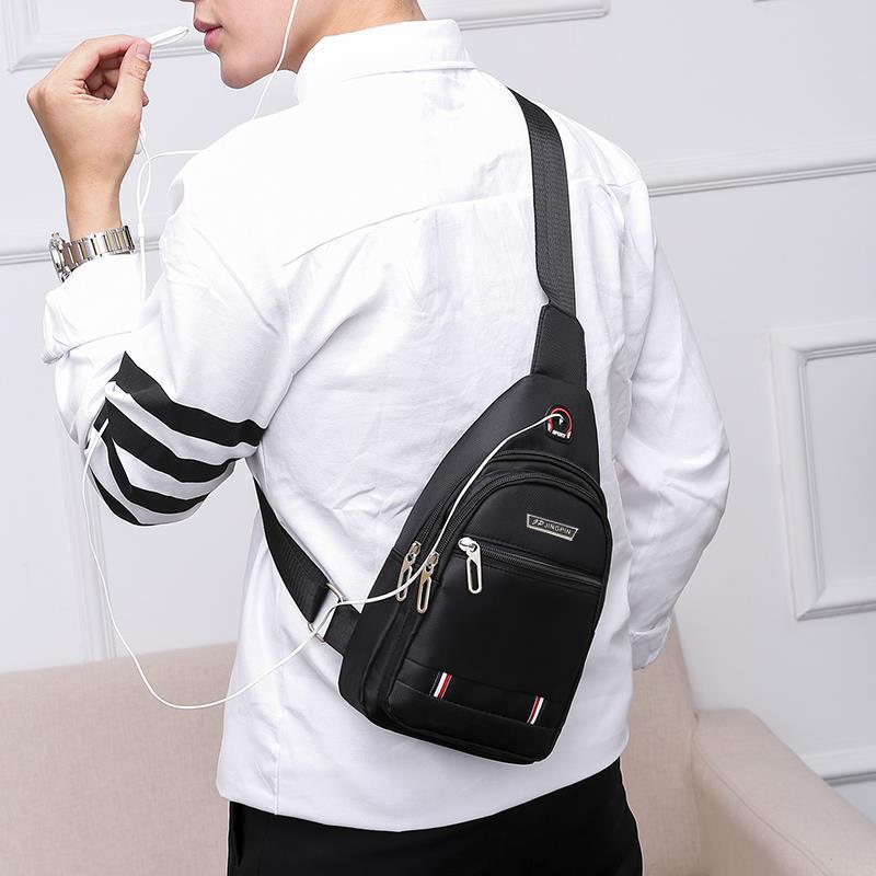 Cross-border men's new casual Korean version waterproof Oxford cloth shoulder bag business breast bag messenger bag chest backpack