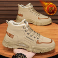 High-top men's shoes 2025winternew arrivalworkwear style outdoor hikingwinterfleece-lined cotton shoes labor protection construction site boots