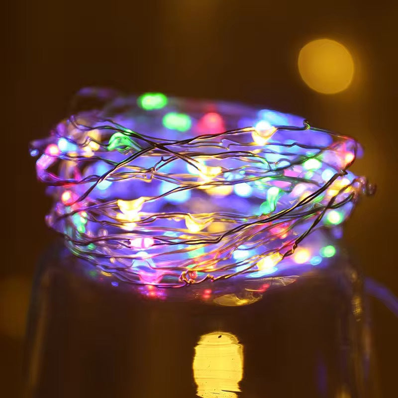 LED copper wire button light flower cake gift box decorative lantern confession light firefly flash DIY ambient light